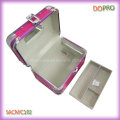 Glossy Quilted PVC Lovely caja de vanidad de maquillaje de aluminio con cerradura (SACMC102)